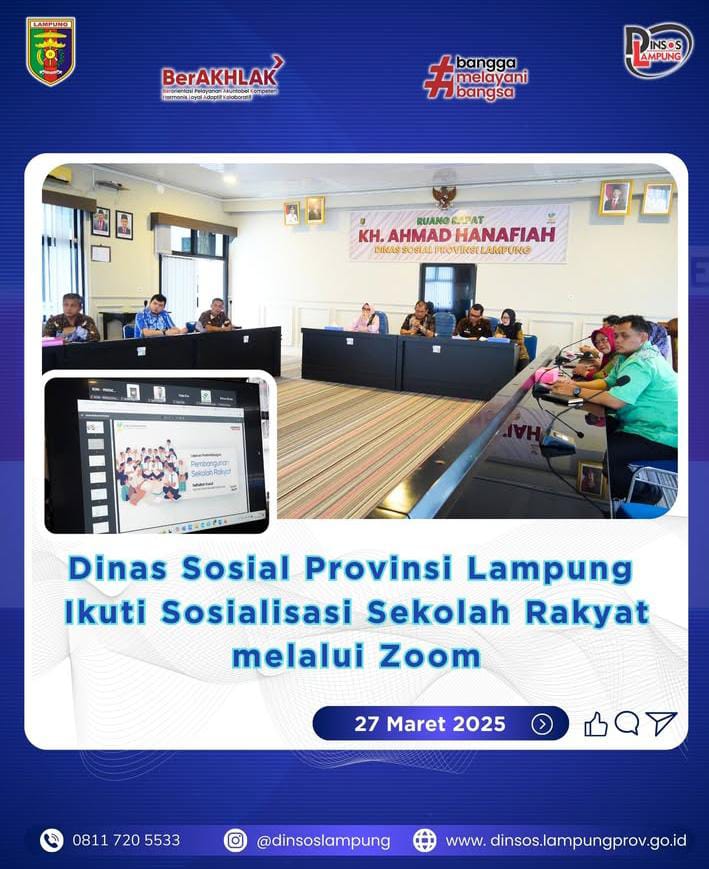 Dinsos Lampung Ikuti Zoom Sekolah Rakyat