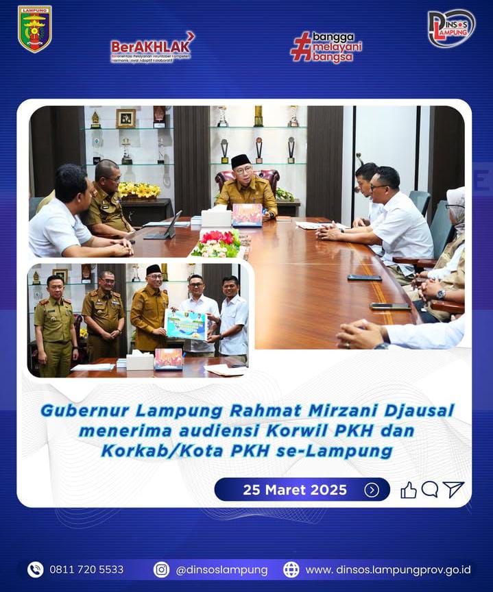 Gubernur Lampung Audiensi dengan Kowil PKH dan KORKAP